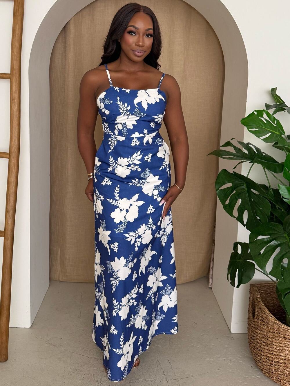 Endless Moon Summer Bold Floral Fusion Resort Wear Maxi Dress S L